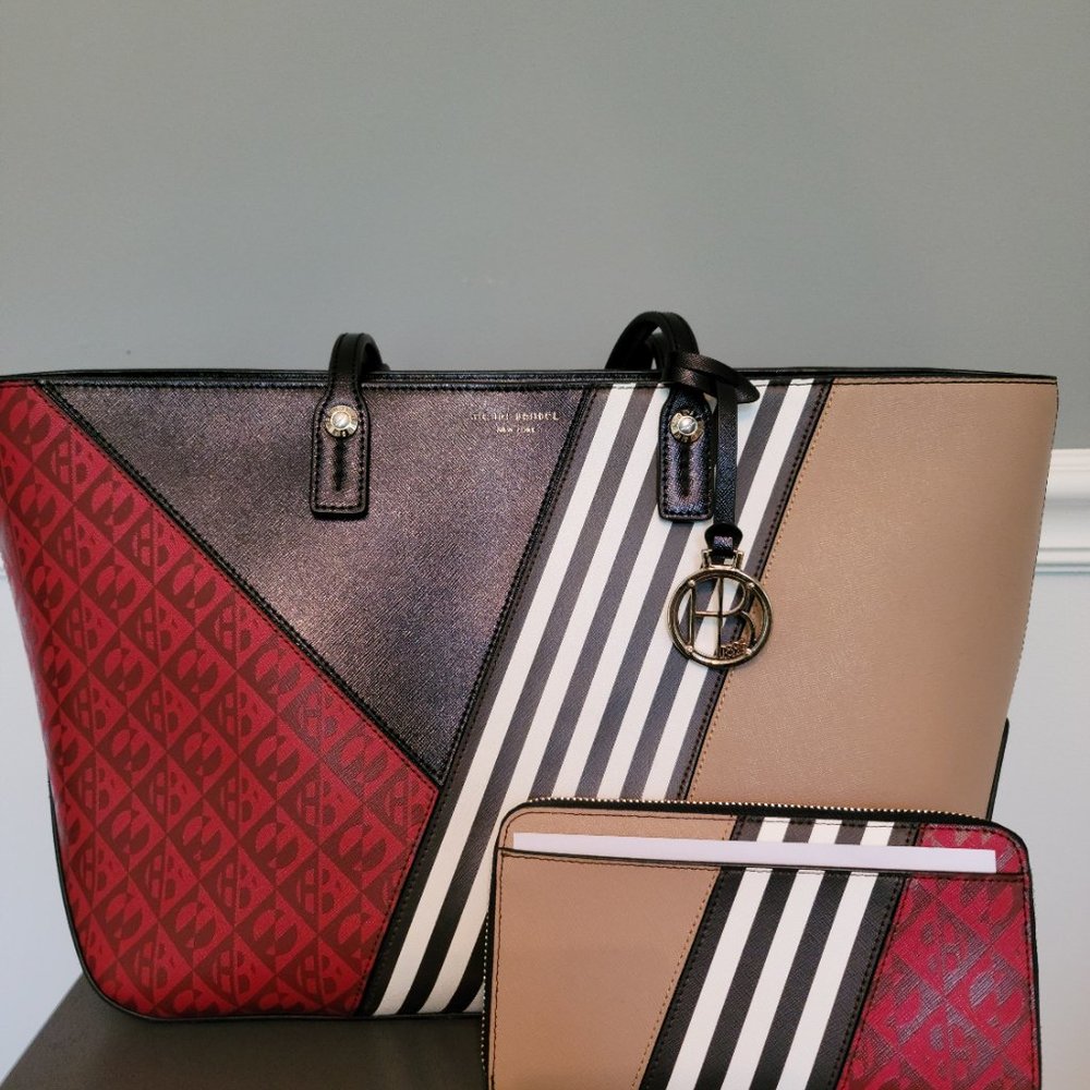 Henri Bendel W57th Mixed Media Tote with Matching Wallet